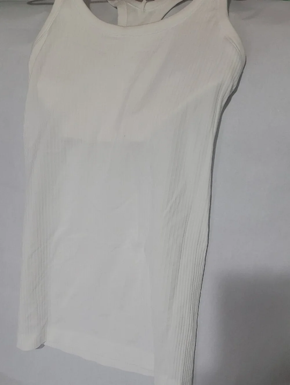 lululemon athletica White Ribbed Racerback Tank